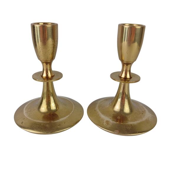 Dirilyte MCM Bronze Candlestick Holders Set of 2 - Picture 2 of 5
